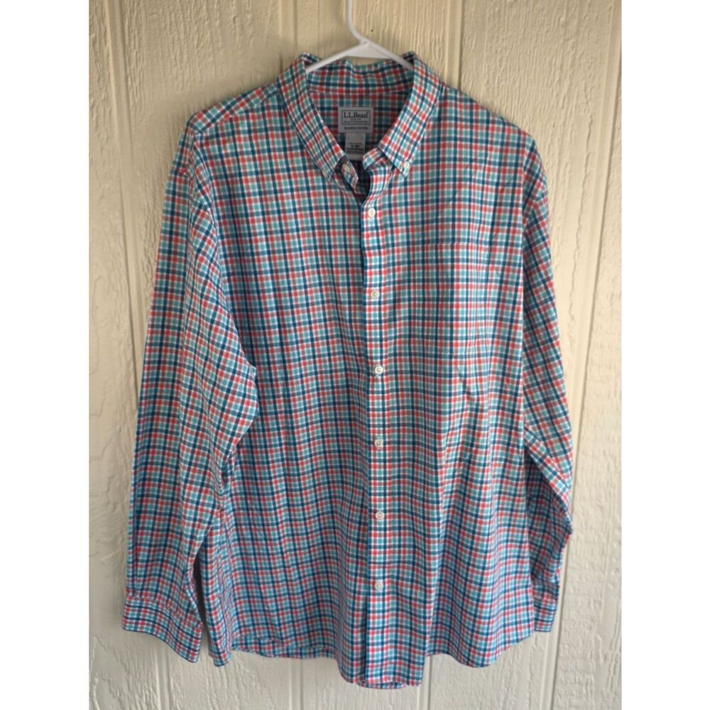 L.L. Bean Men's Plaid Button-Down Shirt, Size XL